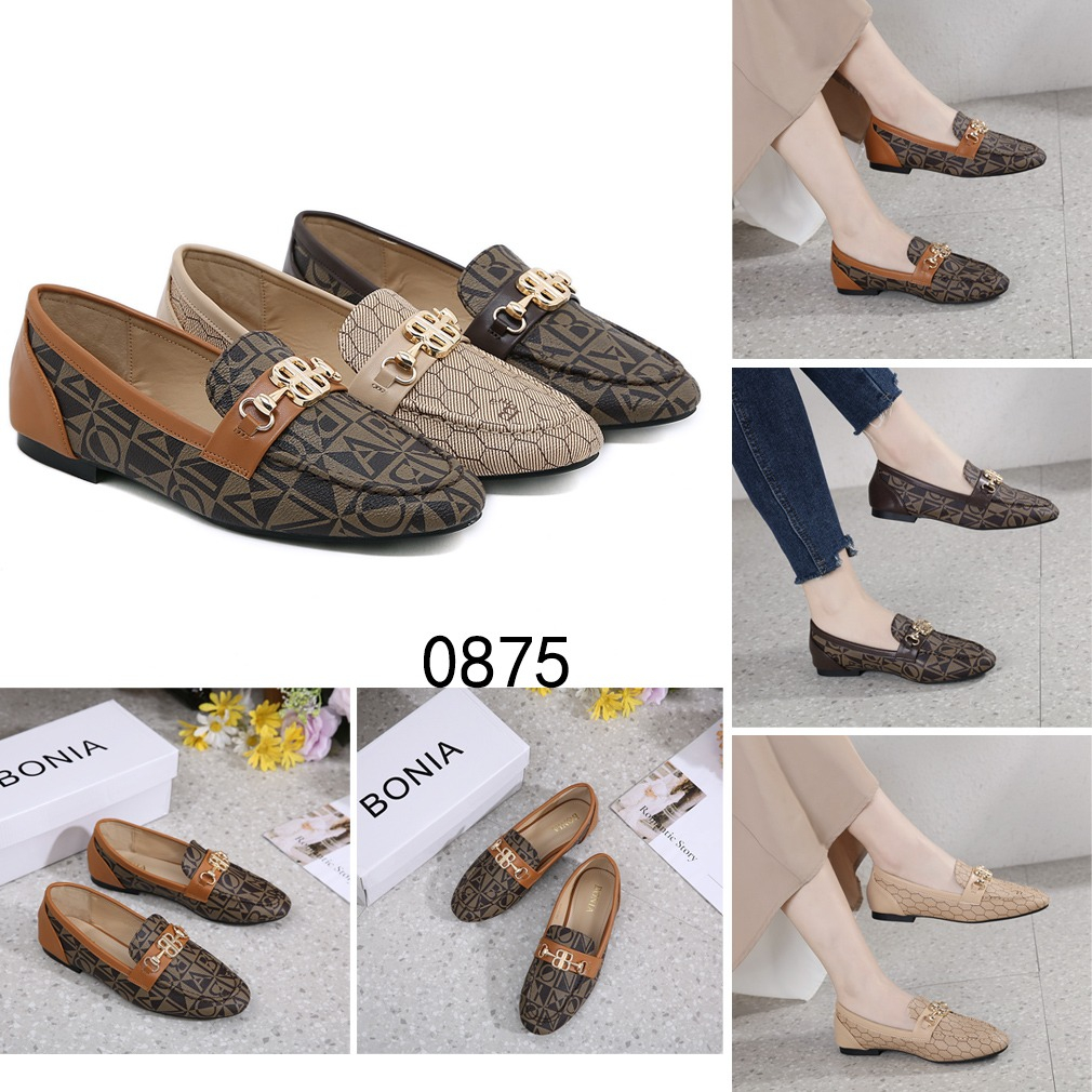 BO 0875 BB-Logo Monogram Loafers Shoes