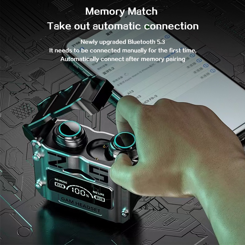 (COD) TWS M25 Bluetooth Headset 5.3 Waterproof Wireless Headphone 9D Stereo Sports Earbuds LED Microphone Earphone