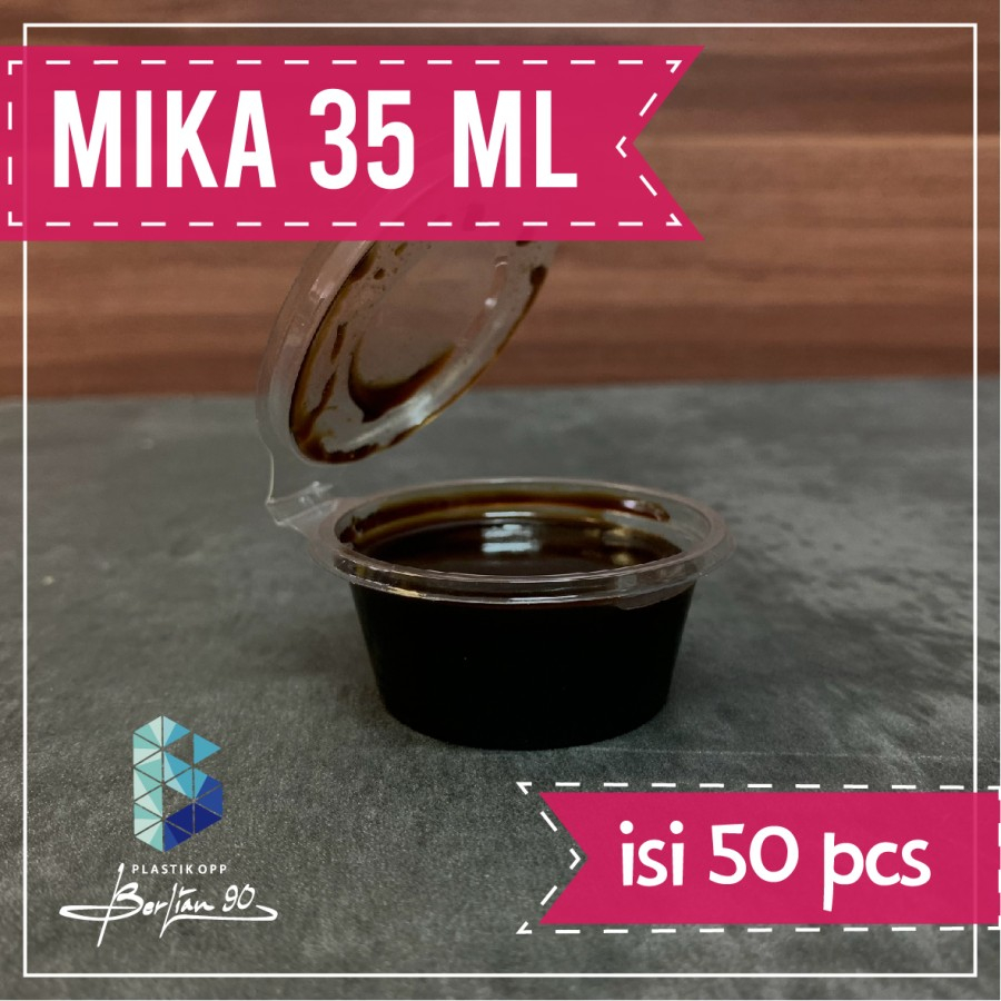 Mika Plastik Sambal Klip 35 ml Cup Saus Sambal Mika Sauce Container Isi 50 Pcs