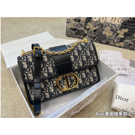 original Dior (with Box) Camp 30 New Montaigne Bag Oblique Vintage Print Small Square Bag