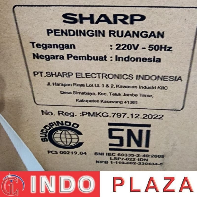 AC SHARP 1/2 PK AH-A5BEY INDONESIA ANTI KARAT