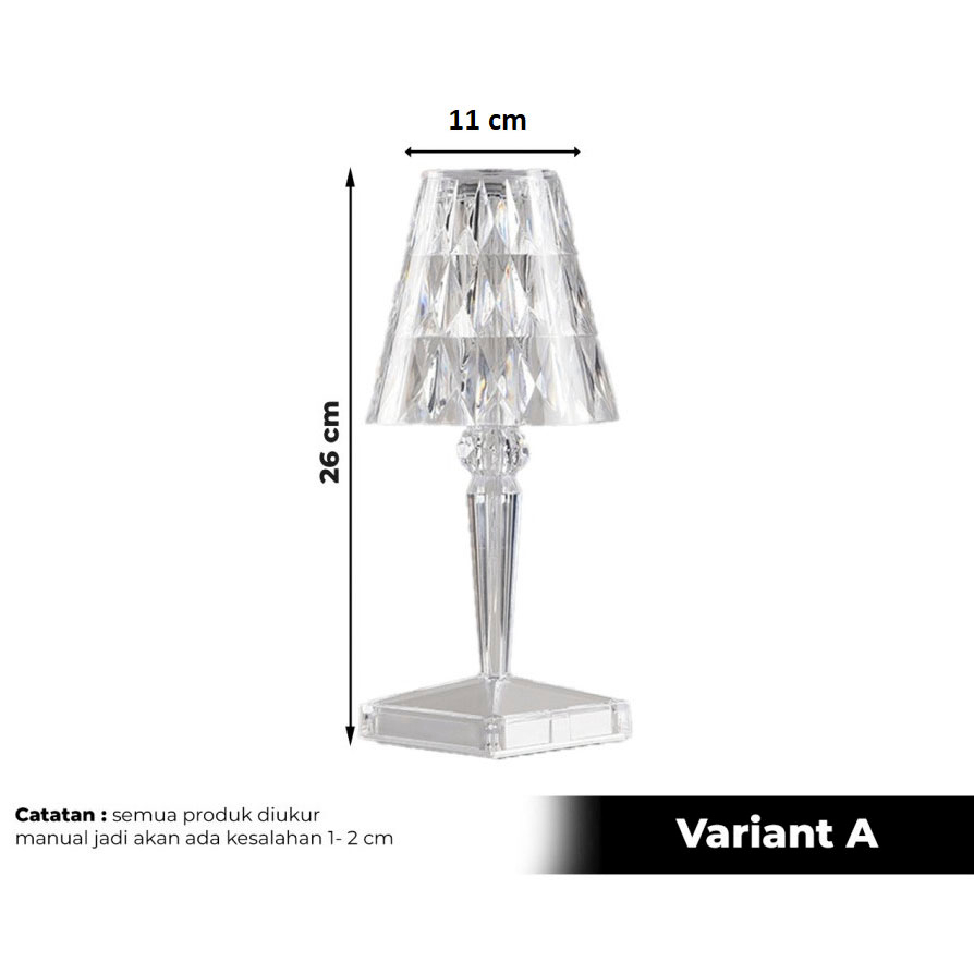 Lampu Meja LED Crystal Diamond Table Lamp RGB Colour Light 0899