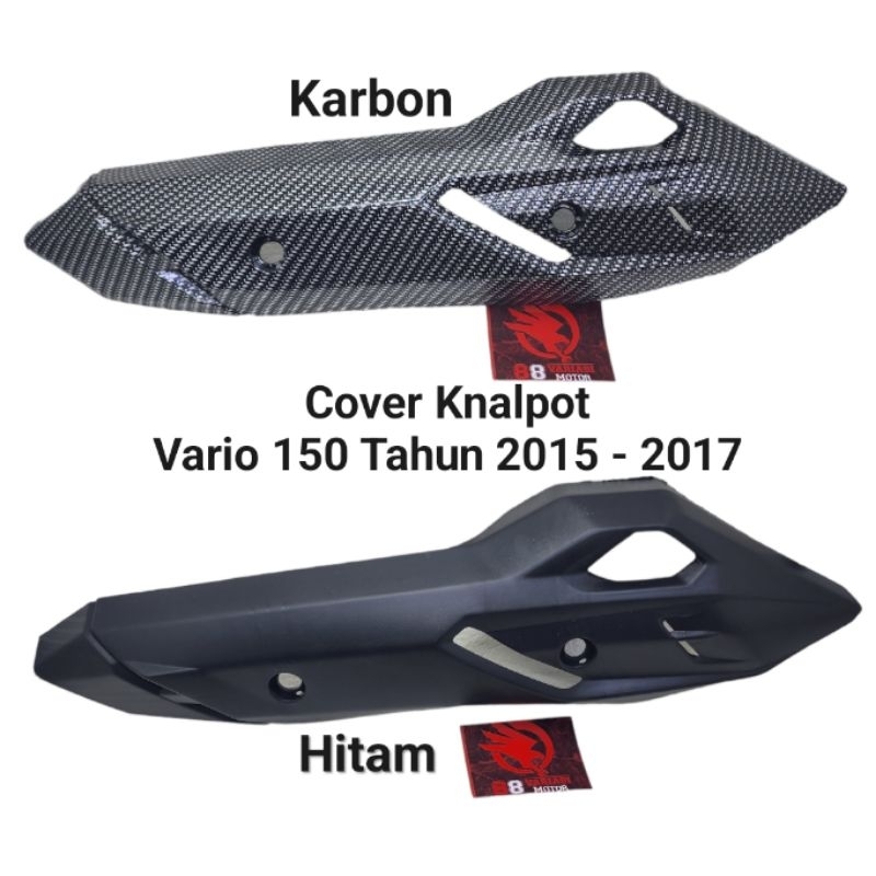 Cover Knalpot Carbon / Hitam Vario 150 Lama - Tutup Knalpot Vario 150 2015 - 2017 - Pelindung Kanlpot Vario 150