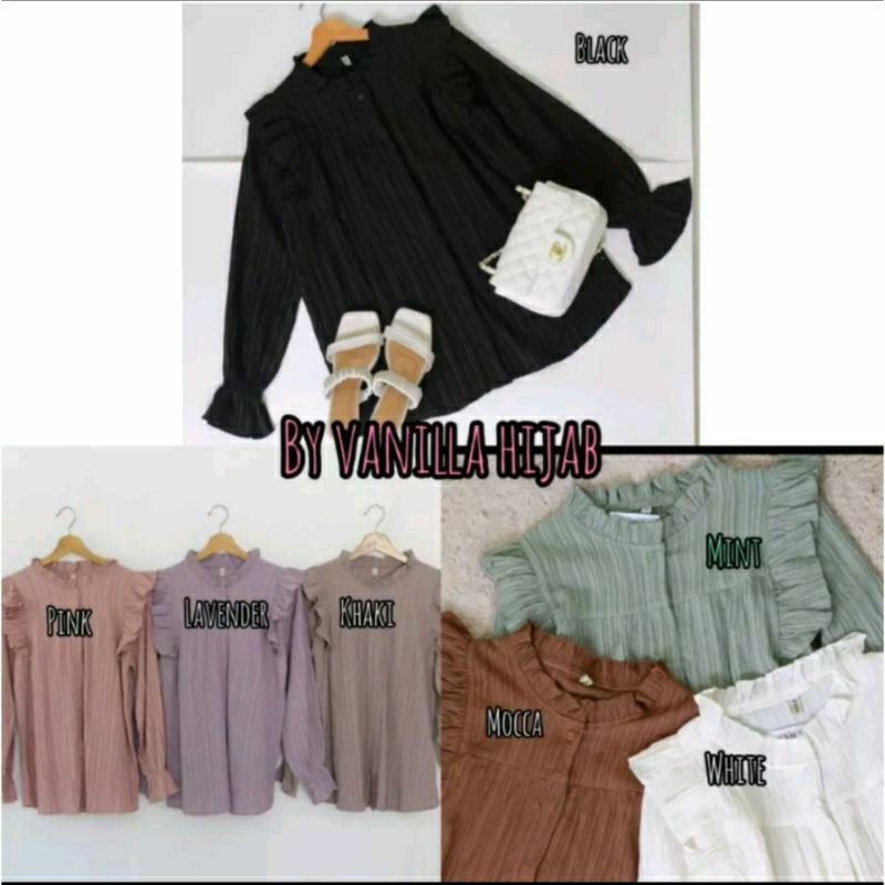 KIRIM..BASIC PLEATS BLOUSE BY VANILLA HIJAB