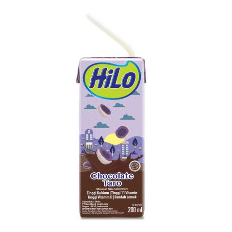 

HiLo UHT Chocolate Taro 200 ml Minuman Sumber Kalsium Rendah Lemak