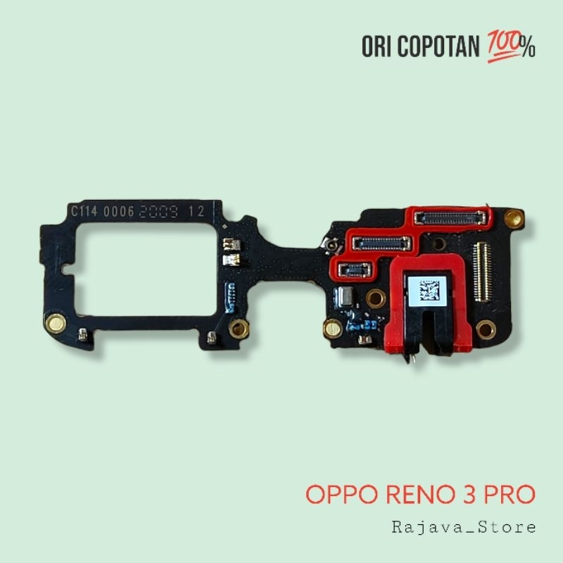 Board papan konektor LCD headset handsfree mic bawah oppo reno 3 pro ori original cabutan copotan as