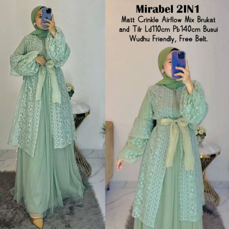 OBRAL MIRABEL 2 IN 1 DRESS BRUKAT WANITA TERMURAH