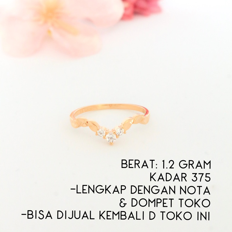 cincin emas aurel variasi 1.2 gram kadar 375