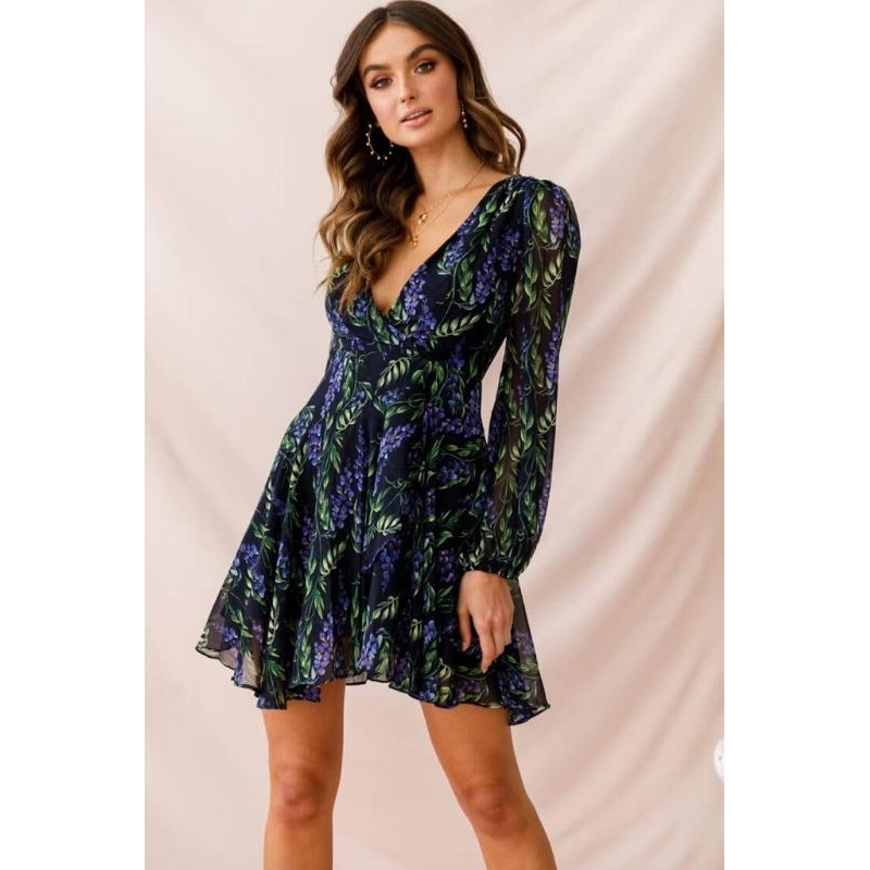 MDLV ~ 5003# Audrey Mini Dress Flower