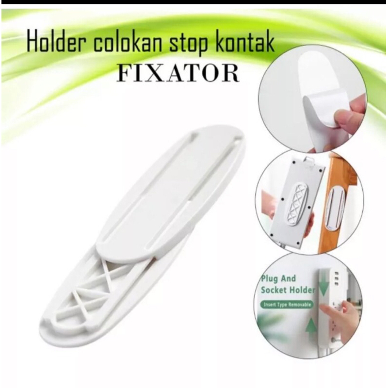 FIXATOR HOLDER colokan stop kontak GANTUNGAN SERBAGUNA POWER STRIP DENGAN PEREKAT remote tv ac