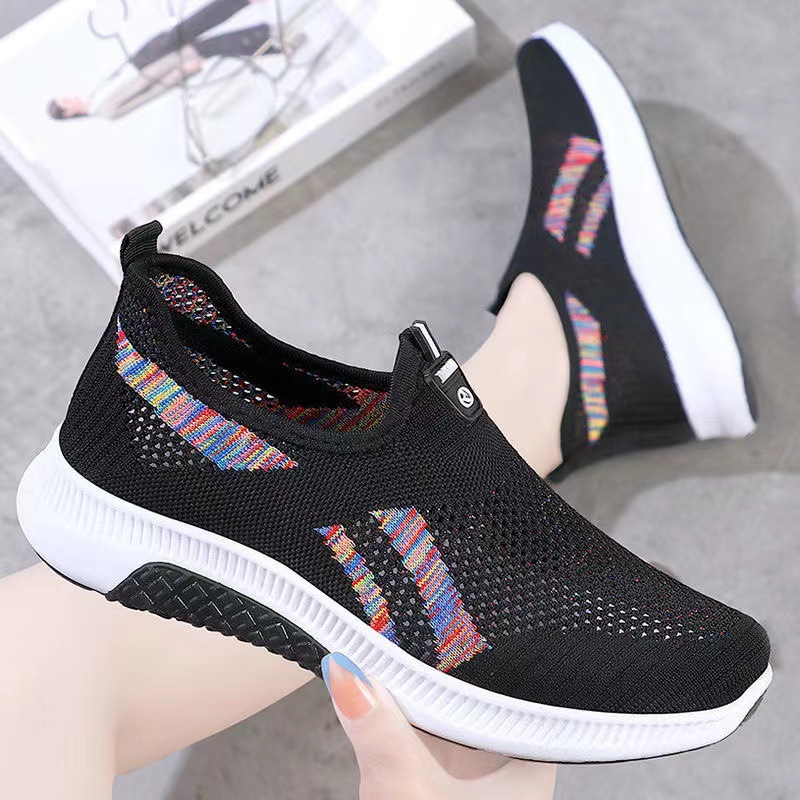 Gobra ♕ SEP034 (Tanpa Kotak) Sepatu Sneakers Wanita Warna Motif Sporty Model Korea Fashion Casual Sport Olahraga Import COD