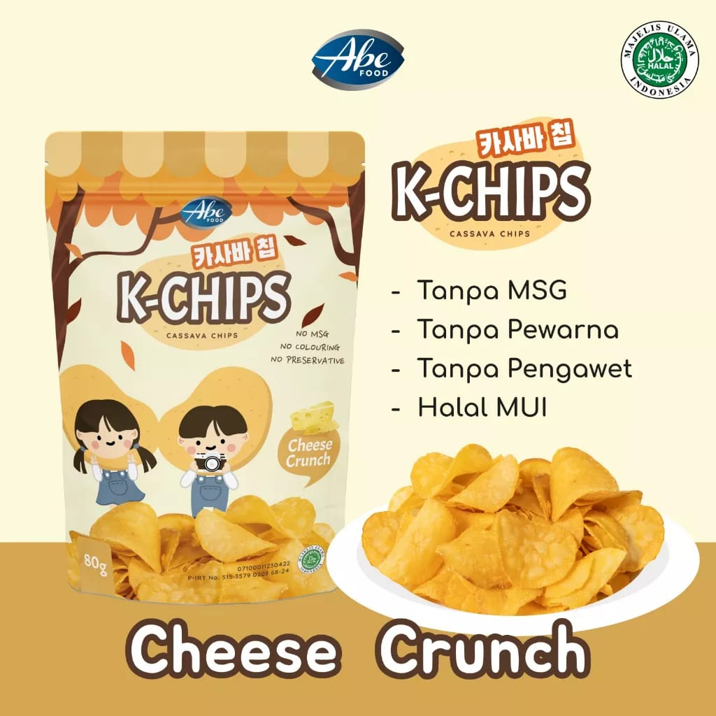 ABE FOOD K-Chips Cassava Chips 80g - Keripik Singkong - No Msg - Kchips