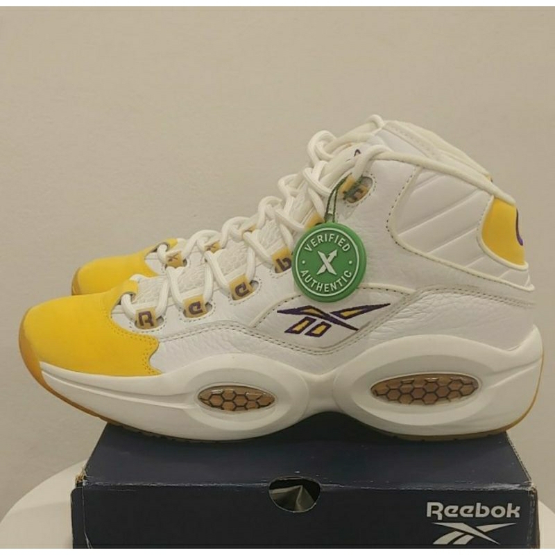 REEBOK QUESTION MID YELLOW TOE ALLEN IVERSON "LA LAKERS "