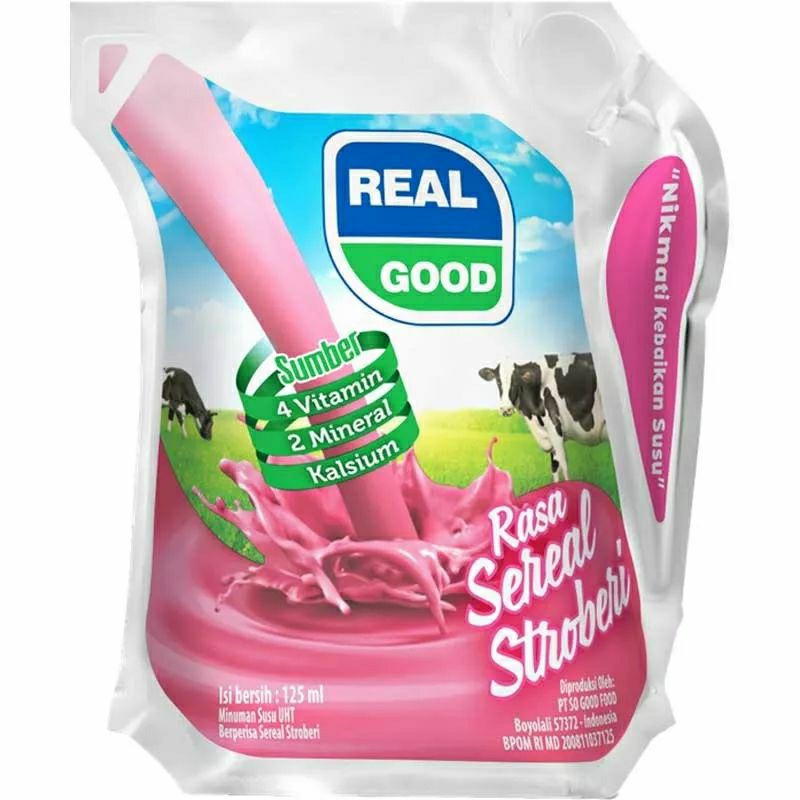 

Real Good Susu UHT Sereal Stroberry 125 ML