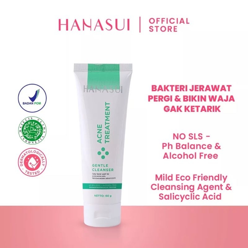 hanasui acne treatment gentle cleanser 60gram