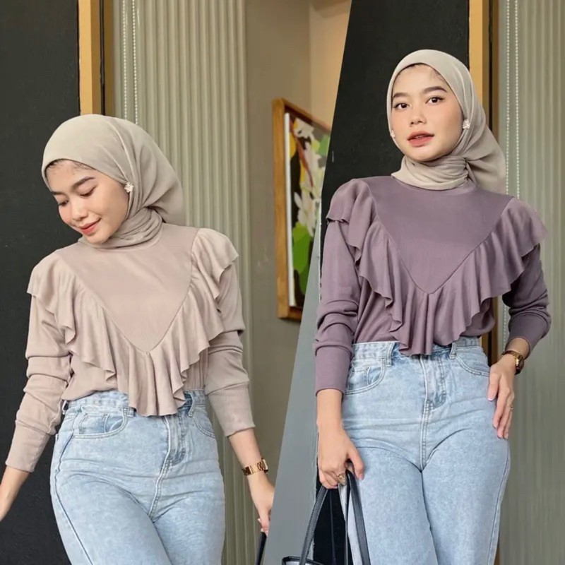 LADY SWEATER - Cirebon Cloth | BLOUSE LAYER COTTON RIB | BLOUSE RUFFLE COTTON RIB