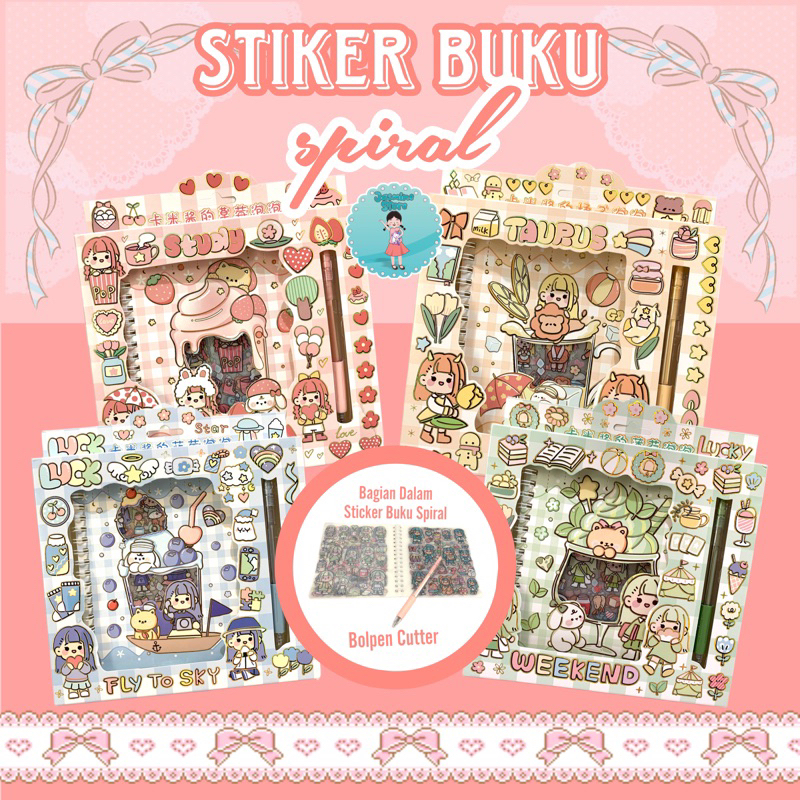 Stiker Buku spiral diy craft/imut fancy elegan atk stiker imut/Stiker Buku Lucu spiral diy craft/imut fancy elegan atk stiker imut Dekoratif Alat Tulis/Stiker Buku Lucu/Stiker Buku Momo/Sticker Spiral Momo