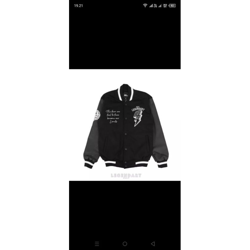 jaket pria baseball legendary/jaket varsity wolf/varsity legendary