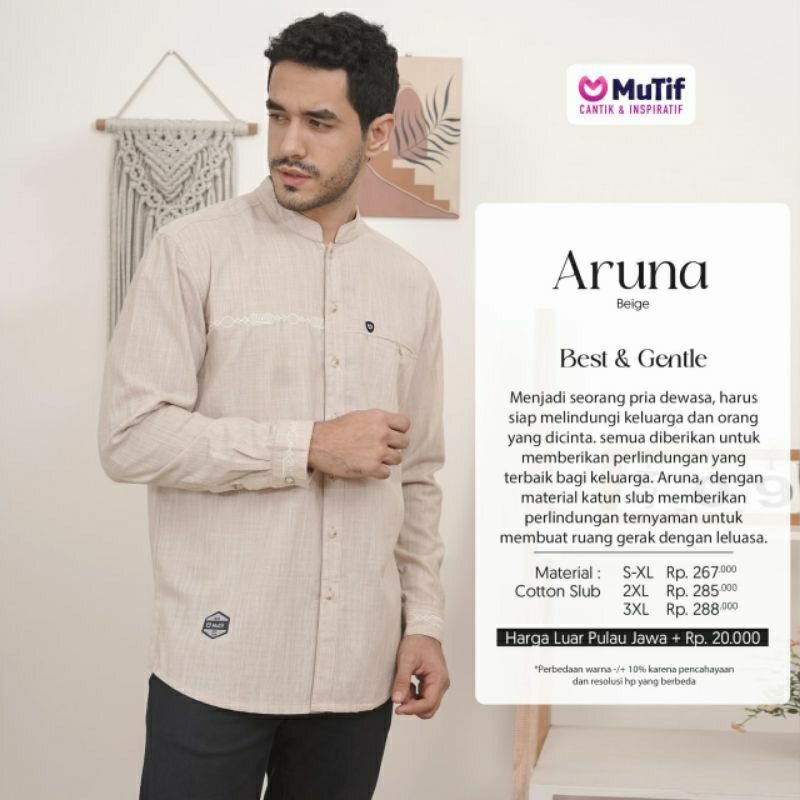 Mutif Sarimbit Arunika Beige Mutif Aruna Mutif Man Aruna Little Arunika Little Aruna Baju Muslim Gamis Sarimbit Keluarga Family Series Terbaru Ori Lebaran 2023