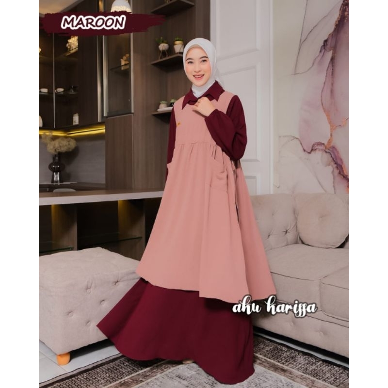NEW AMIRA AKU KARISSA dress wanita long vest cantik ootd korea style hangout muslim terbaru gamis new serian