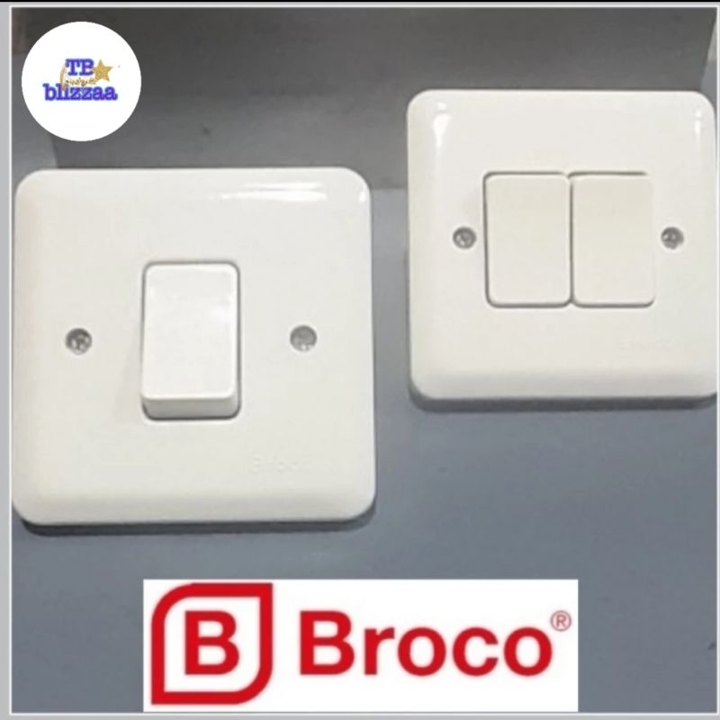 Saklar Listrik Tanam Single Broco Saklar Listrik Tembok Double Broco Pencetan listrik Broco