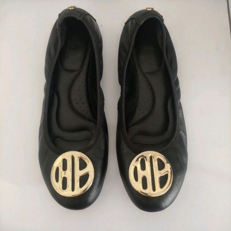 HUSH PUPPIES Samantha Black Original Preloved Hushpuppies Sepatu Flat Shoes