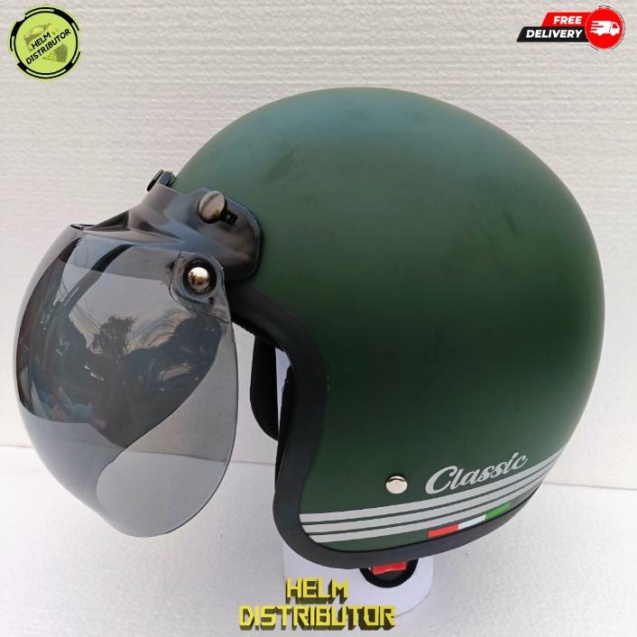 HELM BOGO CLASSIC RETRO MURAH DEWASA KACA CEMBUNG UNTUK PRIA DAN WANITA  (COD)