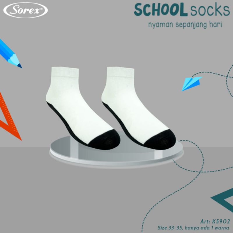 Kaos Kaki Sekolah Sorex K5901-5905 Kaos Kaki Sekolah Untuk TK-SMA