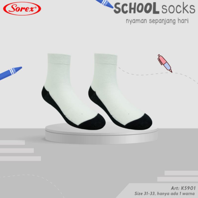 Kaos Kaki Sekolah Sorex K5901-5905 Kaos Kaki Sekolah Untuk TK-SMA