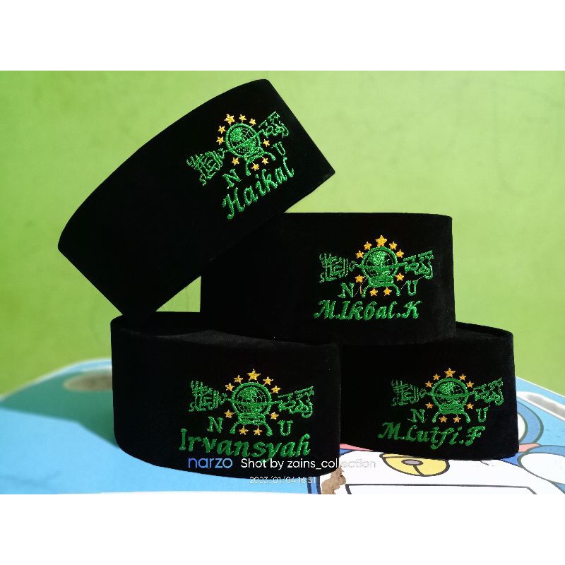 PECI NAMA [Peci Beludru NU bordir Nama pendek]