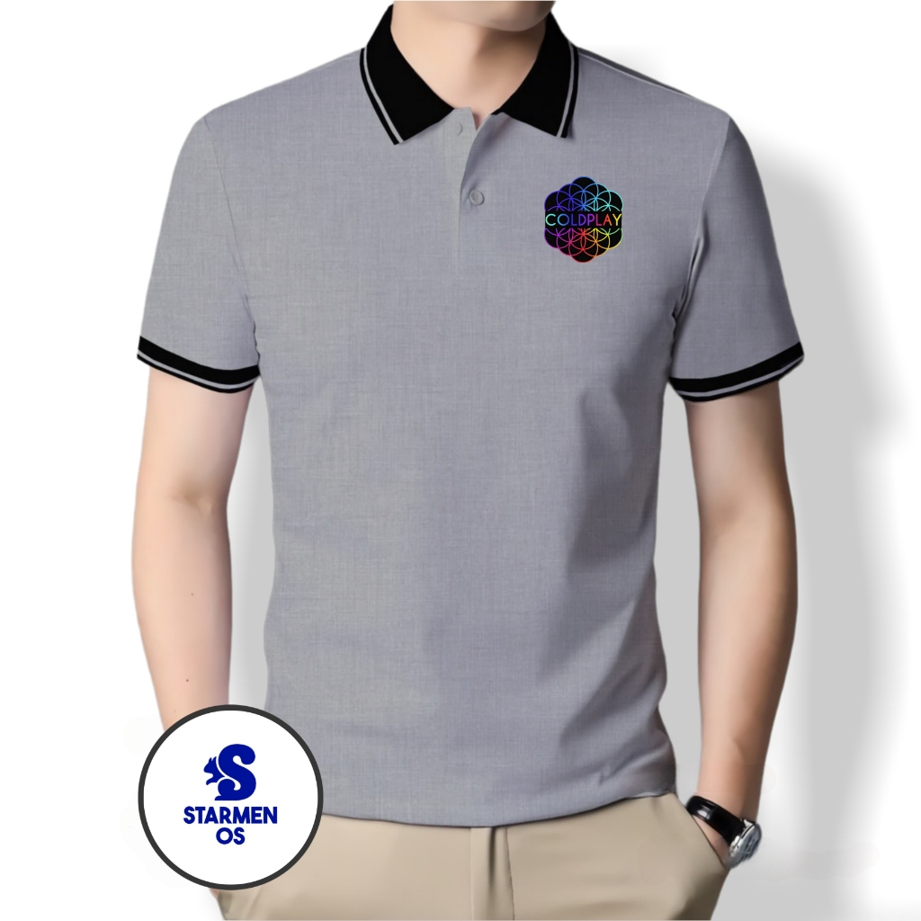 Kaos Wangki Polo Atasan Tshirt Pria Kerah Wangki Big List LOGO COLDPLAY A