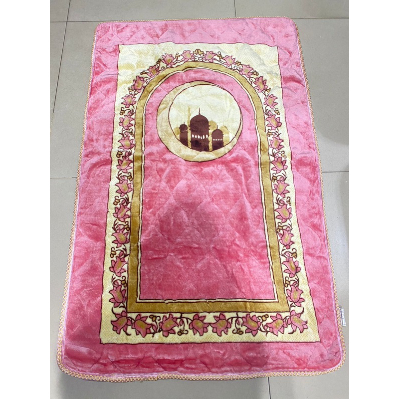 SAJADAH PINK TURKI MEWAH COCOK UNTUK GIFT BAHAN TEBAL