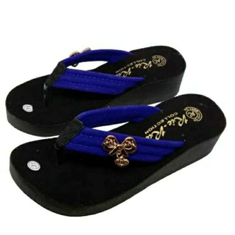 Sandal wedges anak balok mutiara