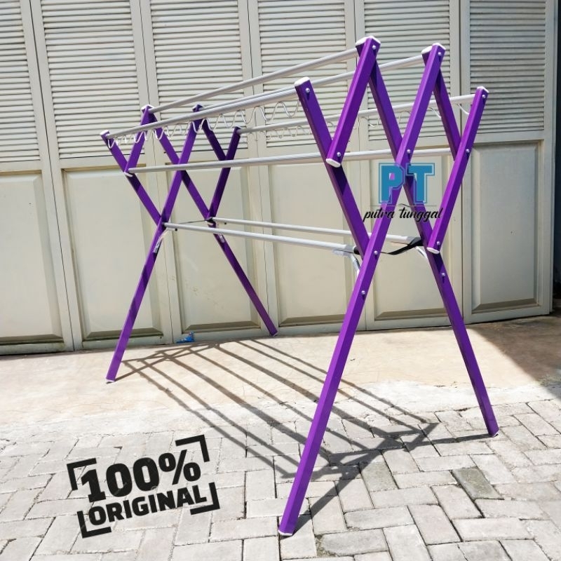 Jemuran super jumbo Ungu / jemuran lipat / baju / aluminium 180cm