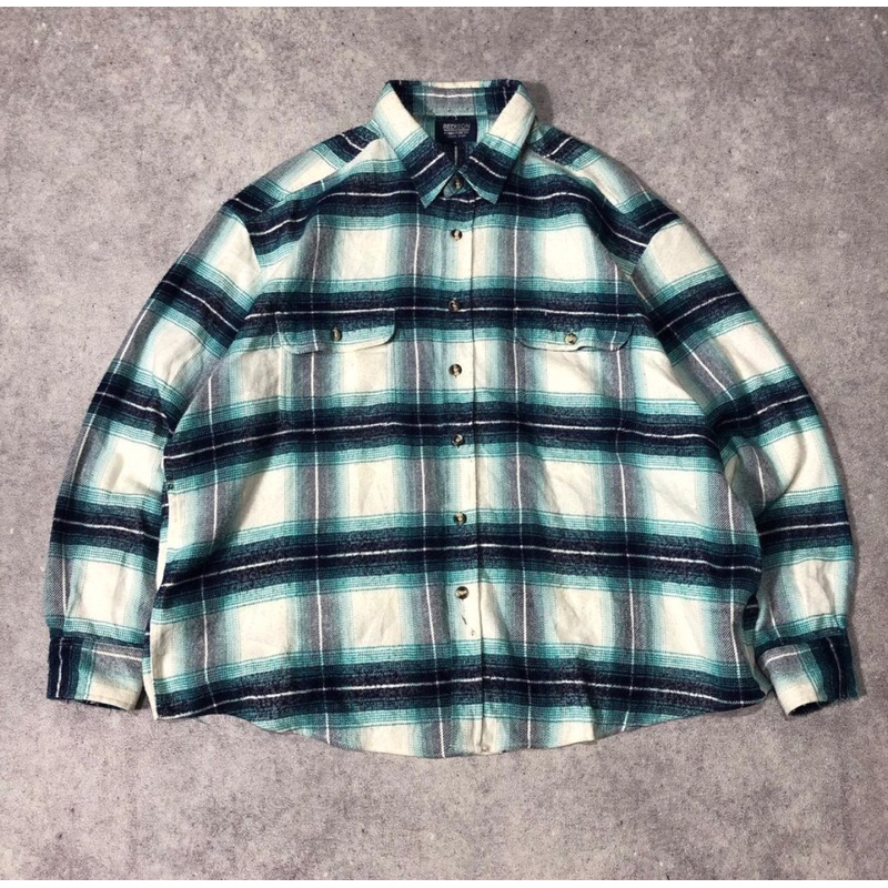 kemeja flanel wool motif veterano redison