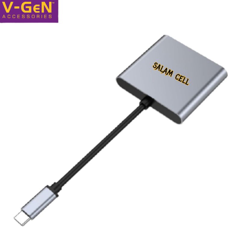 Adapter V-Gen VHB-01 TYPE-C USB HUB 3 In 1 Cable Length 9.5cm Original