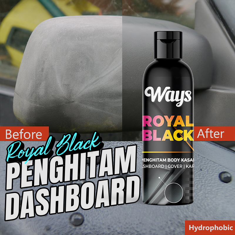 A034 | WAYS Royal Black Penghitam Trim Dashboard Motor Mobil / Back To Black Trim Restorer - 100ml