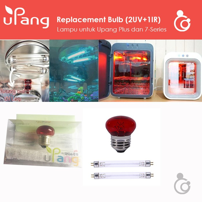 uPang Bulb Replacement - 1 Infrared + 2 UV Bulb ( Lampu UV-c Upang )