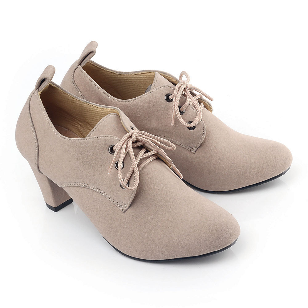 Justrue Sepatu High Heels Casual Wanita Krem 269