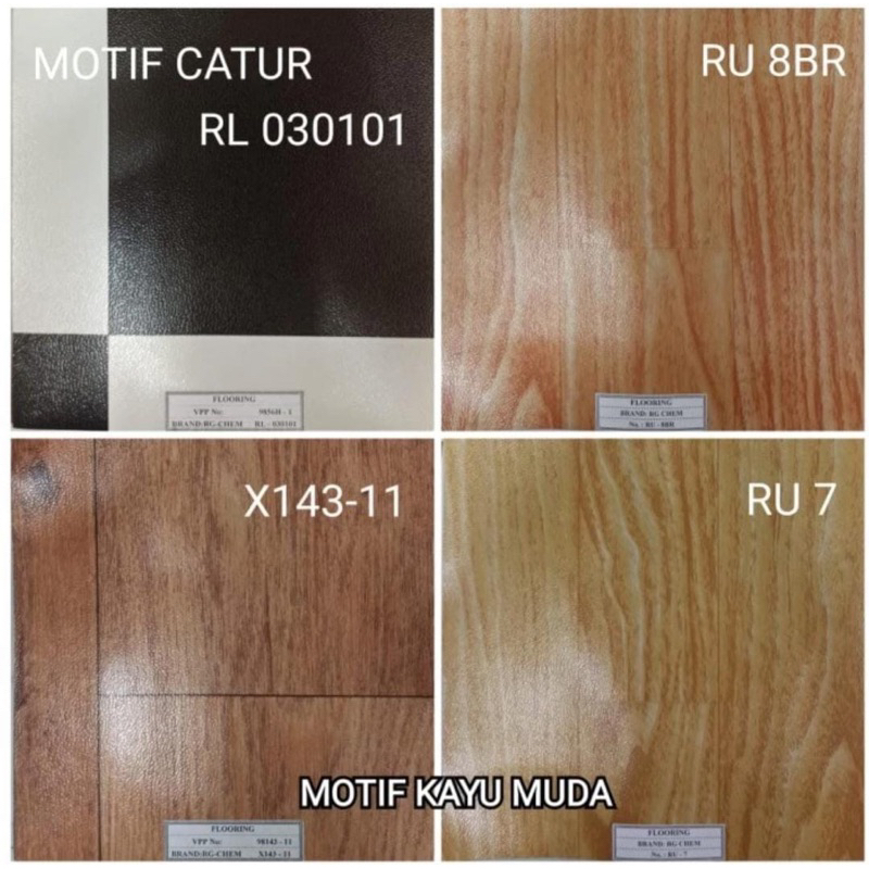 Karpet Vinyl Korea Lantai Plastik Motif Kayu - Pasir - Marmer / Dijamin Original buatan Korea 