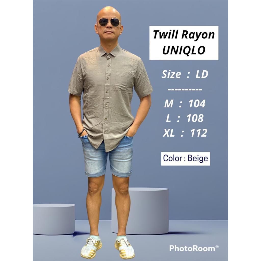 Kemeja Pria Polos Lengan Pendek Uniql Twill Casual