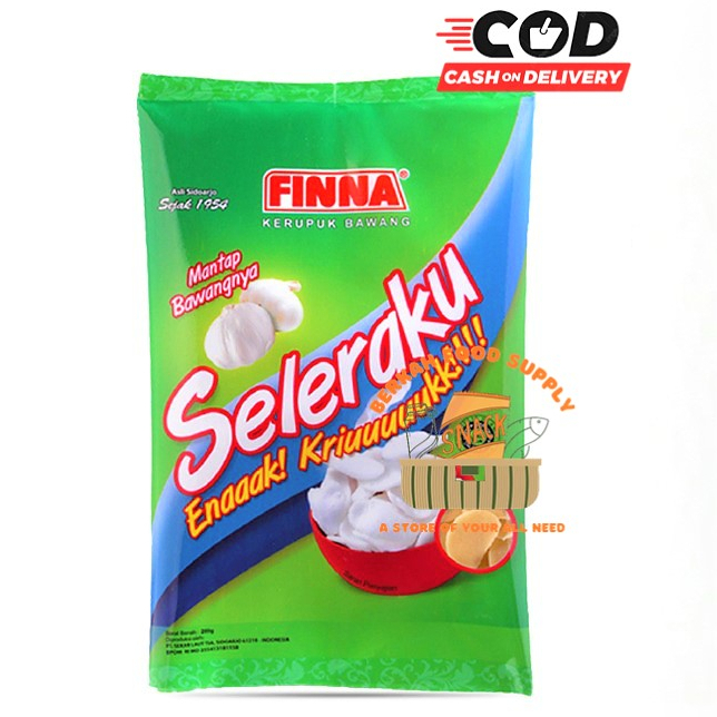 

FINNA SELERAKU BAWANG 200GR / kerupuk bawang HALAL BPOM RESMI