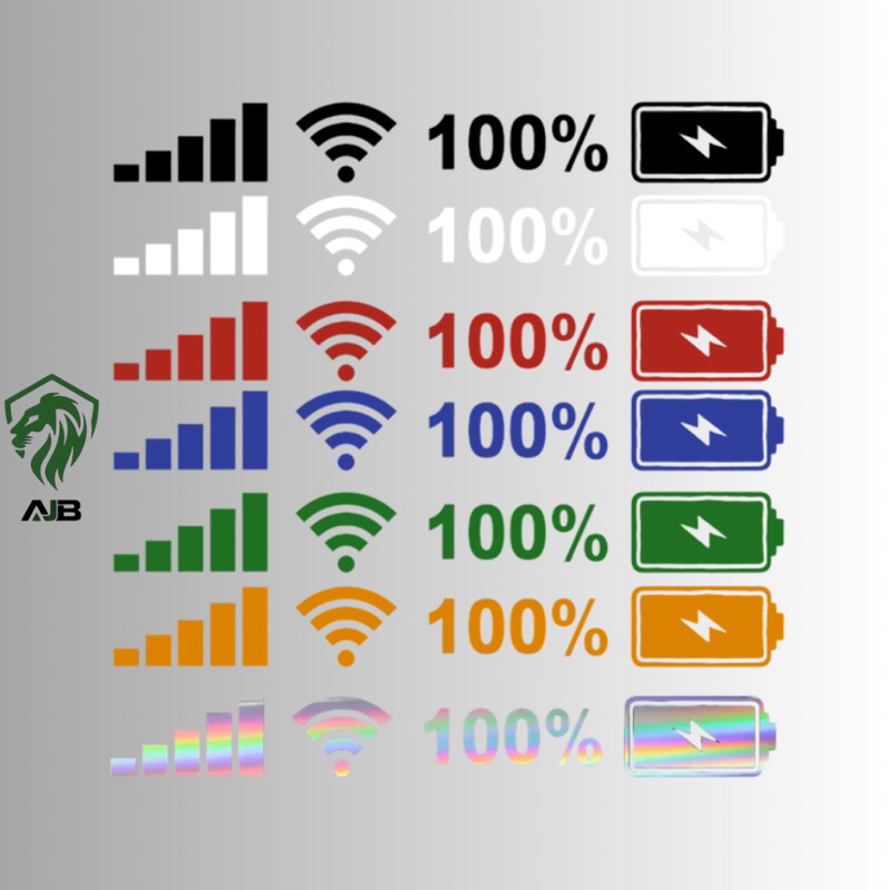 STIKER CUTTING SINYAL/ BATREI/ WIFI