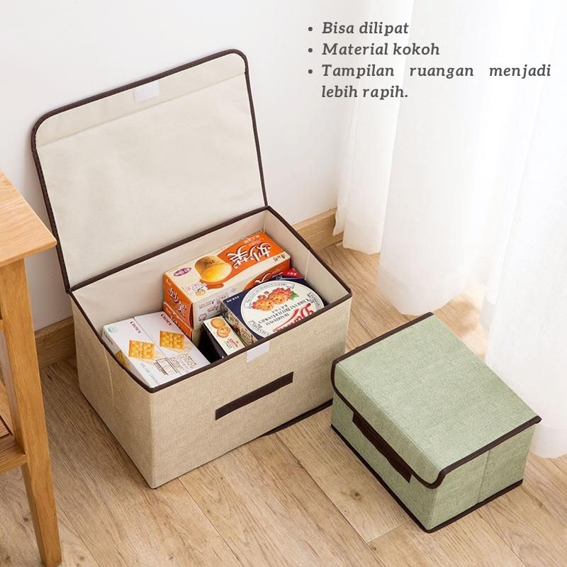 JAVASHOP Storage Box Organizer 2In1 Kotak Tempat Penyimpanan Baju Mainan Lipat Multifungsi