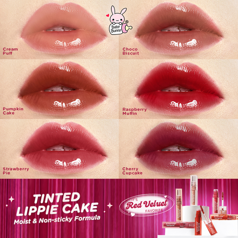 ❤ BELIA ❤ [AZARINE x Red Velvet] Tinted Lippie Cake All Series (6 Shades) 2.9ml | Stain | Moisturizing | Non-crack Formula|  Longlasting | BABY BUNNY