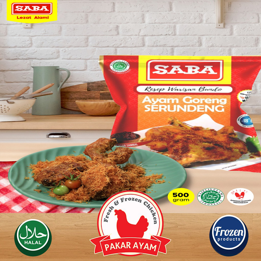 

AYAM SERUNDENG / AYAM GORENG / AYAM GORENG SERUNDENG SABA PREMIUM 500GR