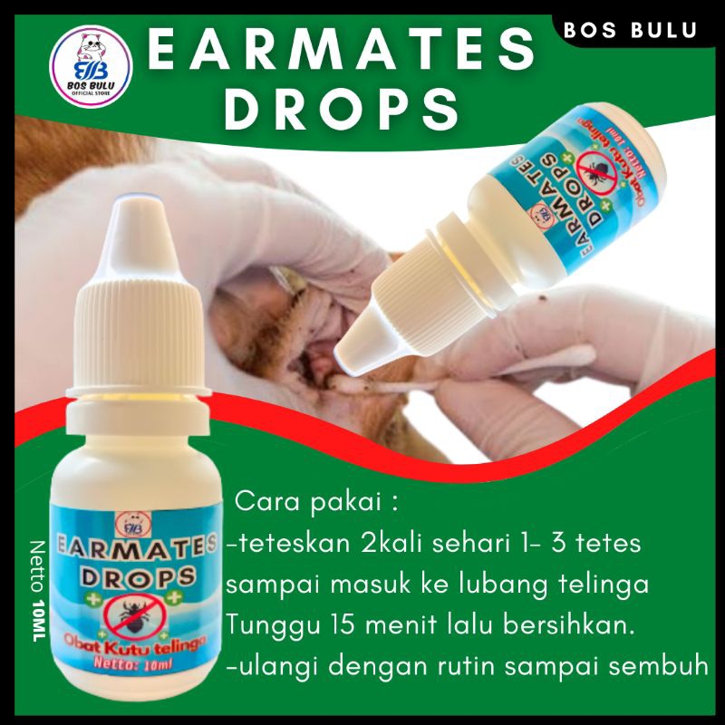 earmates drops obat tetes kutu telinga kucing 10ml