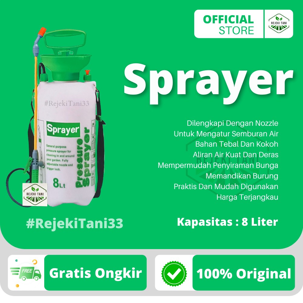 Alat Semprot Tanaman SPRAYER 8Liter / Alat Semprotan Hama Disenfektan 8L /  Pressure Sprayer 8 Liter