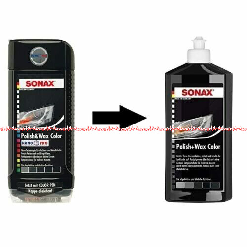Sonax 250ml Polish &amp; Wax Color Nano Pro Cairan Untuk Menutupi Goresan Baret Halus Cat Mobil Hitam Sonax's Sonak