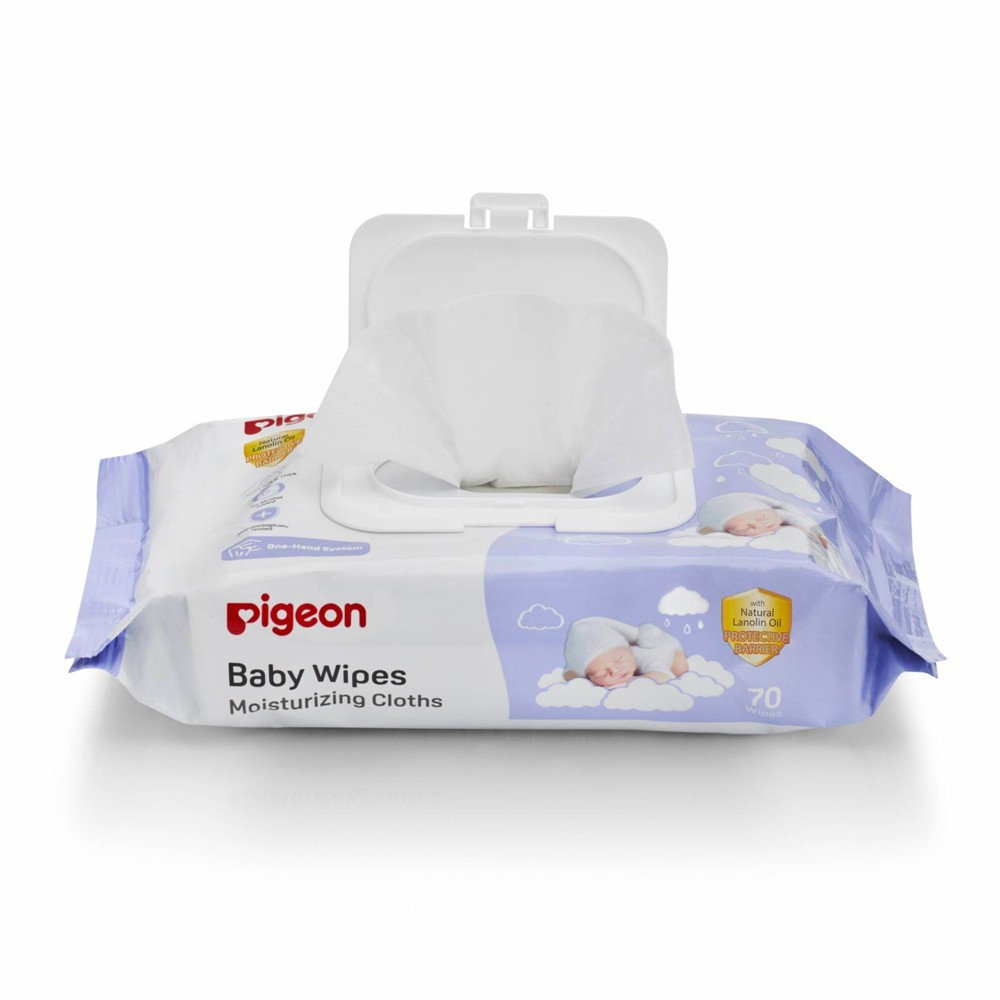 Pigeon Baby Wipes Moisturizing Cloths Tisu Basah Bayi - 70 Wipes